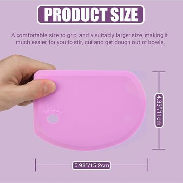 Гнучкий силіконовий скребок для тіста 15,2 х 11 см рожевий Lazymi