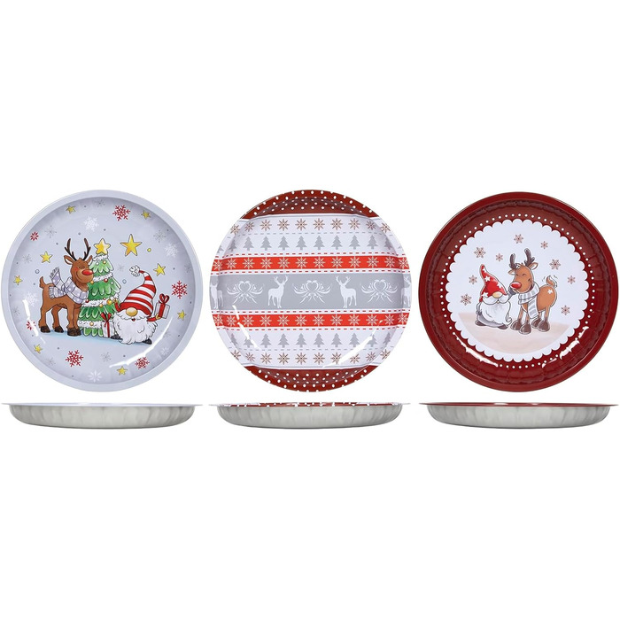 Банки для цукерок KAMACA 1,2 л Набір із 6 банок для цукерок з кришками Герметичний диспенсер для зберігання, придатний для миття в посудомийній машині, у вінтажному стилі для солодощів, кукурудзяних пластівців, печива та іншого (Набір із 3 різдвяних тісте