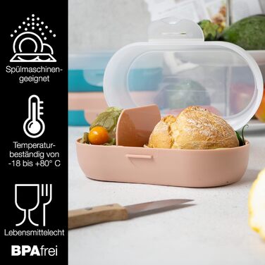 Набір дитячих ланч-боксів, 3 предмети, різнокольорові Moritz & Moritz