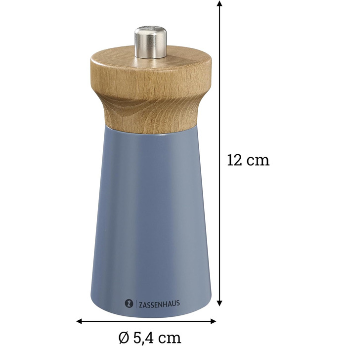 Пісок Zassenhaus WESTERLAND лакована деревина бука Головка млина з деревини бука з плавним регулюванням високопродуктивної керамічної шліфувальної машини Млин для спецій для солі 12 см, Ø 5,4 см (перцевий млин, глибоководний, бук)