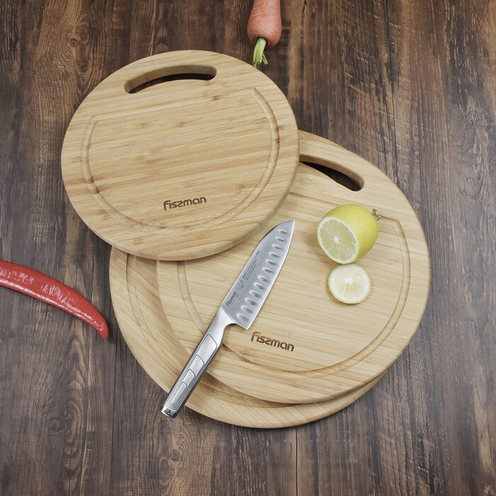 Обробна дошка для мяса, овочів і фруктів Fissman 33x33x1,9 см (8779)