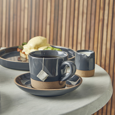 Блюдце 16 см, сіре, Kava Dark Grey Stoneware, GenWare