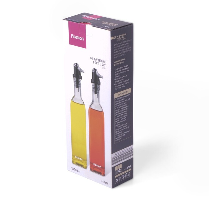 Набір пляшок для олії та оцту Fissman 2х500 мл (6513)
