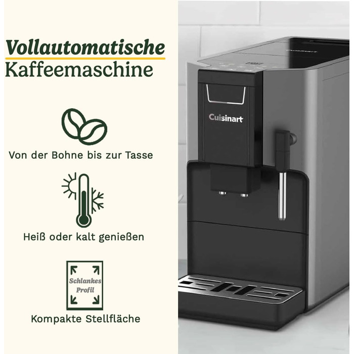 Кавоварка Cuisinart для меленої та завареної кави на одну чашку Крапельна кава на одну порцію Вбудований конічний млин з нержавіючої сталі 3 варіанти розміру чашки Багаторазова фільтрувальна капсула Чорний (повністю автоматичний, чорний)