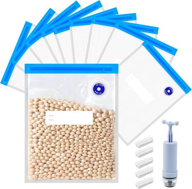 Вакуумні пакети 10 пакетів з насосом 22 x 28 см leyomgamz