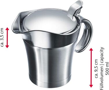 Набор соусов Westmark, 2 шт., 1 термосоусник с откидной крышкой, 0,5 л 1 половник для соуса Gentle, длина 29 см, нержавеющая сталь/ABS/PP/PA, серебристый/черный, 622422E6 (одинарный)