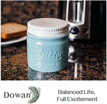 Баночка для масла порцелянова 192 мл, блакитна Dowan