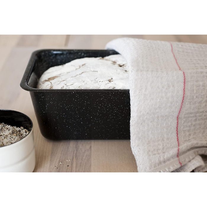 Професійний пекар, Форма для випікання хліба 35/14, КЛАСИЧНІ ФОРМИ ДЛЯ ВИПІЧКИ, висота 8,3 см, ємність 2,5 л, емаль, чорна, довжина 36,7 см, ширина 14,2 см, висота 8,3 см, 0633-022