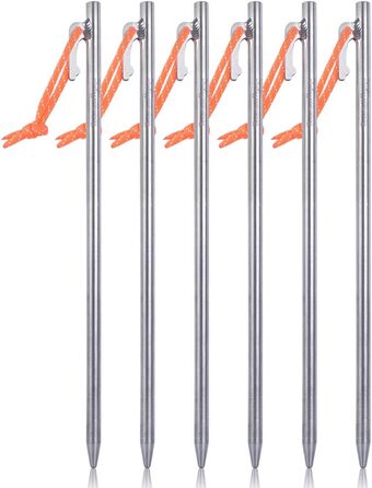 Безмежний Voyage 6 Pack Надміцні високоміцні кілочки для кемпінгових наметів з титанового сплаву для поїздок на свіжому повітрі, походів, садівництва (6 шт. (л))