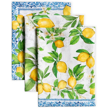 Набір з 3 багатоцільових кухонних рушників Maison d&39 Hermine Сільське Різдво зі 100 бавовни Барні рушники День подяки/Різдво (50 см x 70 см) (15 - Cedrat)