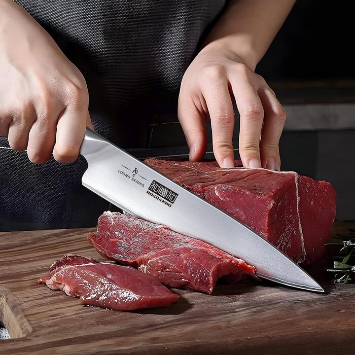 Набір професійних ножів з підставкою, 8 предметів, сріблясті HOSHANHO