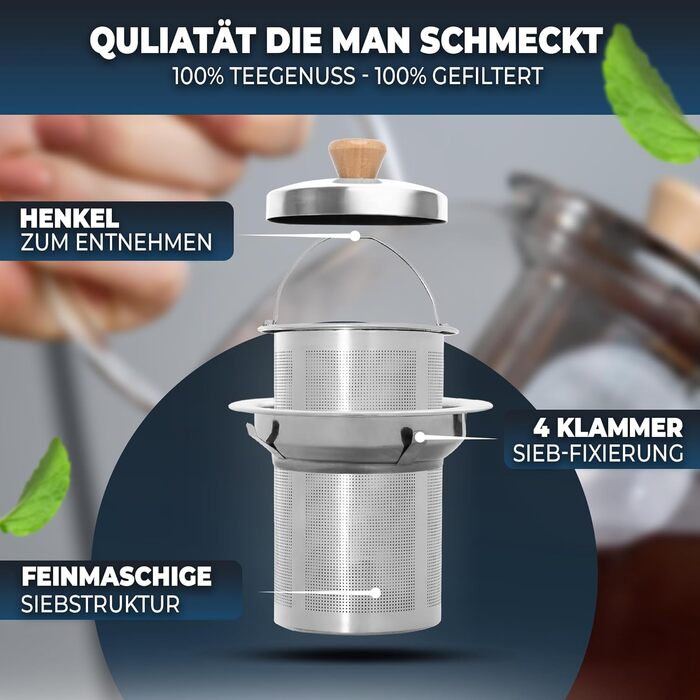 Заварювальний чайник 1,5 л із вставкою із сітчастого фільтра CLIDOR