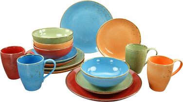 Серія Nature Collection Scandinavia, набір посуду з 16 предметів, комбінований сервіз з керамограніту (16 шт. , Середземномор'я), 19984