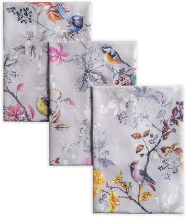 Набір із 3 багатоцільових кухонних рушників Maison d&39 Hermine Rural Christmas, 100 бавовна Барні рушники День подяки/Різдво (50 см x 70 см) (Рівнодення сірий)