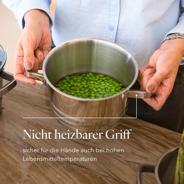 Набір посуду FLORINA 4 предмети Нержавіюча сталь 18/0 Кришка із загартованого скла Для індукційних, газових, електричних та керамічних варильних поверхонь Можна мити в посудомийній машині Високоякісний набір посуду для кожної кухні (8 предметів, Smart)