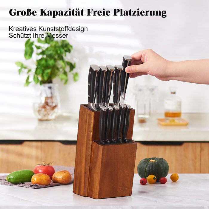 Блок для ножів із деревини акації ENOKING