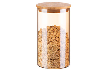 Банка для хранения ARDESTO Golden Moon, 760 мл, Стекло, Бамбук, Круглый, Золотой