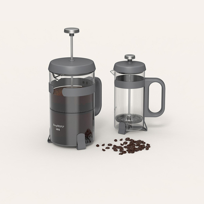 Френч-прес BergHOFF LEO, скляний у металевій підставці, 800 мл