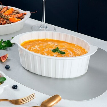 Овальная форма для запекания Fissman 24х16,5х8 см/1,6 л фарфоровая цена за шт (14172)