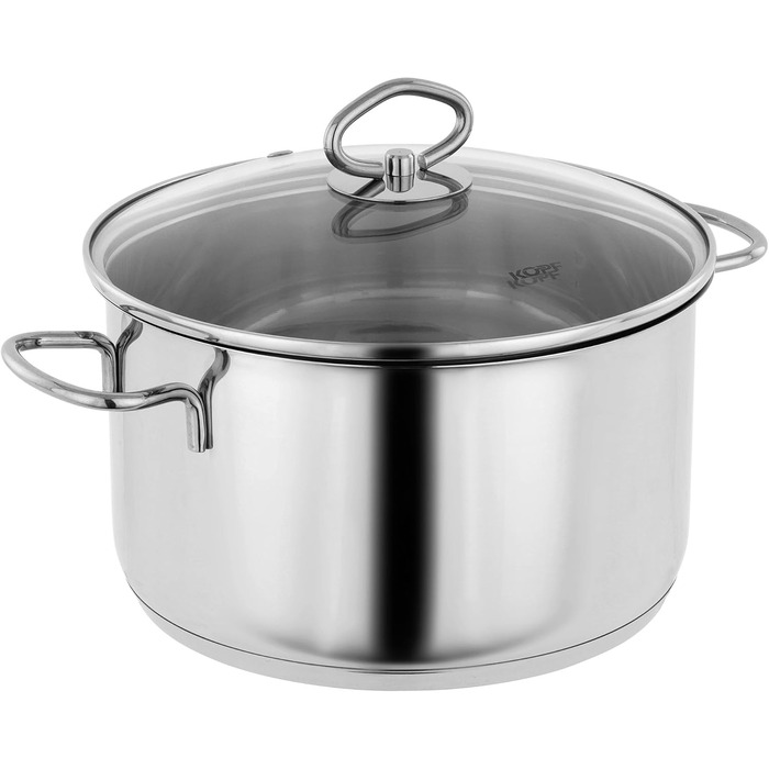 Набір каструль Head Merkur з нержавіючої сталі індукційні каструлі з обідком, літровою шкалою та скляною кришкою (6 предметів)