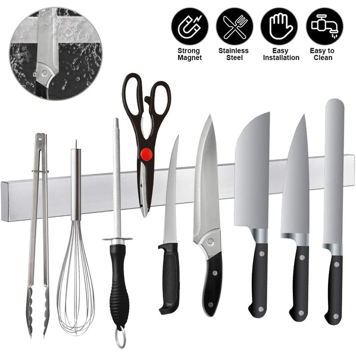 Магнітний тримач для ножів 50 см, нержавіюча сталь Ninonly