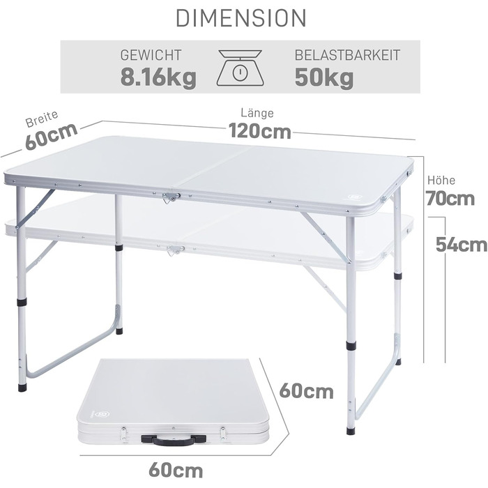 Стіл для кемпінгу 120 х 60 см EVER ADVANCED