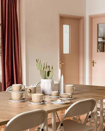 Кавовий сервіз на 6 персон, 18 предметів, бежевий Liberty Pure Colors Seltmann Weiden