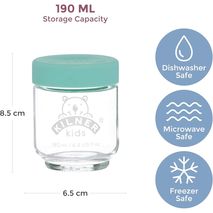 Набор баночек для детского питания 190 мл, 6 предметов Kilner