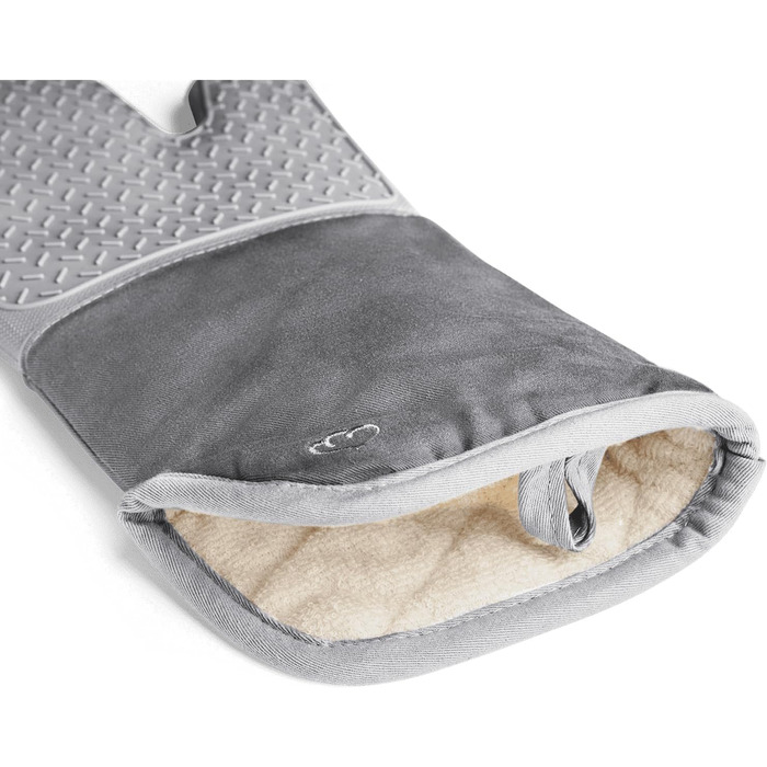 Набор 2 шт. Силикон и хлопок, термостойкий (прихватки, серый)