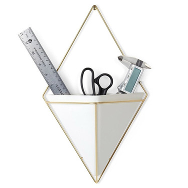 Декор для стін 22х38х12 см білий / латунь Trigg Umbra