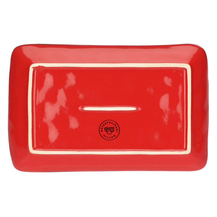 Блюдо сервірувальне прямокутне Rose&Tulpani Milano CONCERTO CORALLO, керамограніт, корал, 20 х 13 см