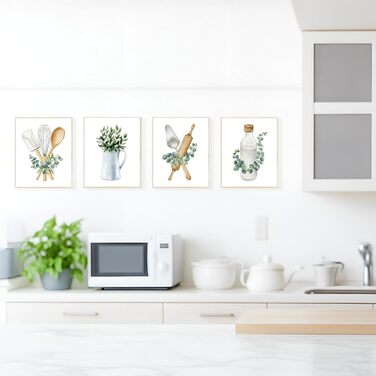 Настенный плакат с 4 предметами в стиле бохо для кухни и столовой Calkkrer