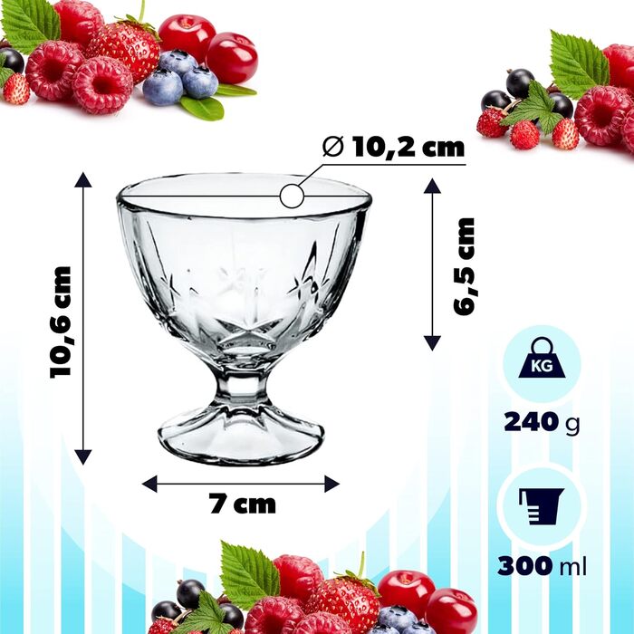 Набор креманок для мороженого 6 шт. 300 мл KADAX