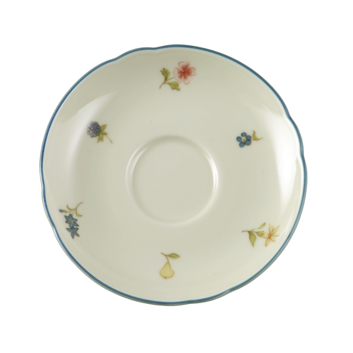 Блюдце до чашки для мокко 12 см Streublume blauer Rand Marie-Luise Seltmann