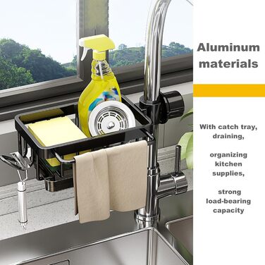 Органайзер для раковини та губки, чорна GCFTIFF