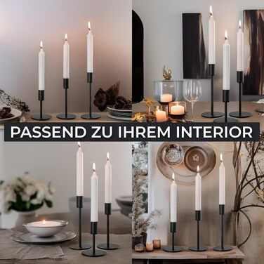 Набор из 3 черных подсвечников EXVERTEM