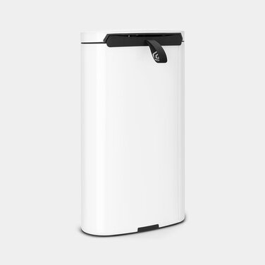 Сміттєвий бак з педаллю 30 л безшумний білий Flatback + Brabantia