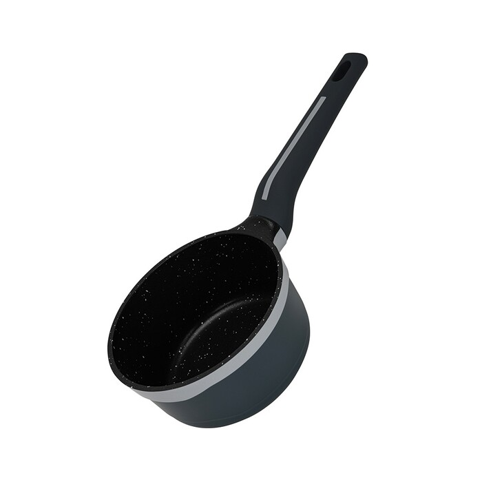 Ківш Fissman зі скляною кришкою LUXURIA 16x8см / 1,3 л алюміній з антипригарним покриттям (14549)