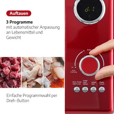 Мікрохвильова піч 2-в-1, 900 Вт червоний Salco