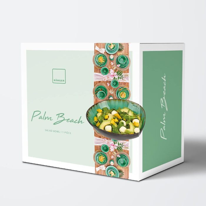 Співачка Набір мисок для макаронних виробів Palm Beach, 4 шт. и, миска для миски, унікальний дизайн, розширюється 1200 мл (салатник )