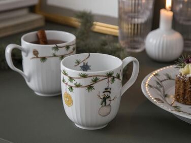 Чаша сервировочная 12 см белая с акварельной росписью Christmas Hammershøi Kähler