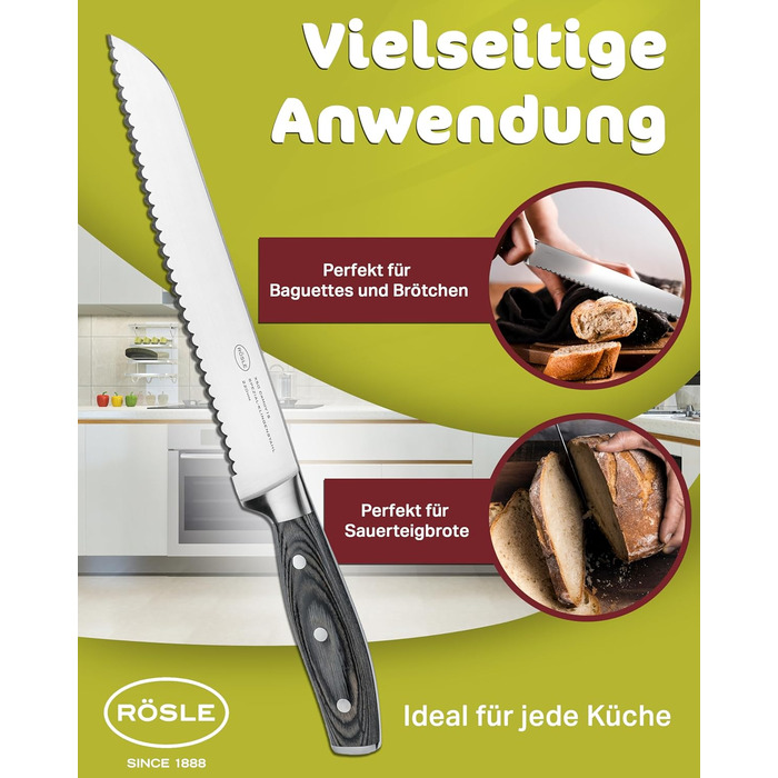 Ніж для хліба 22 см Wolfgrey Rosle