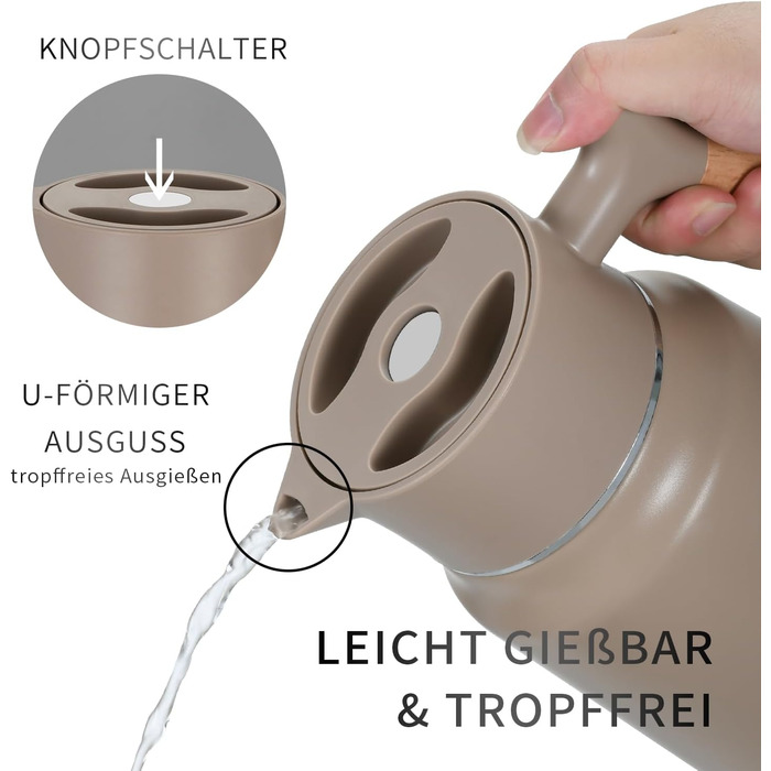 Термос-кавник 1,5 л нержавіюча сталь, хакі VETIN