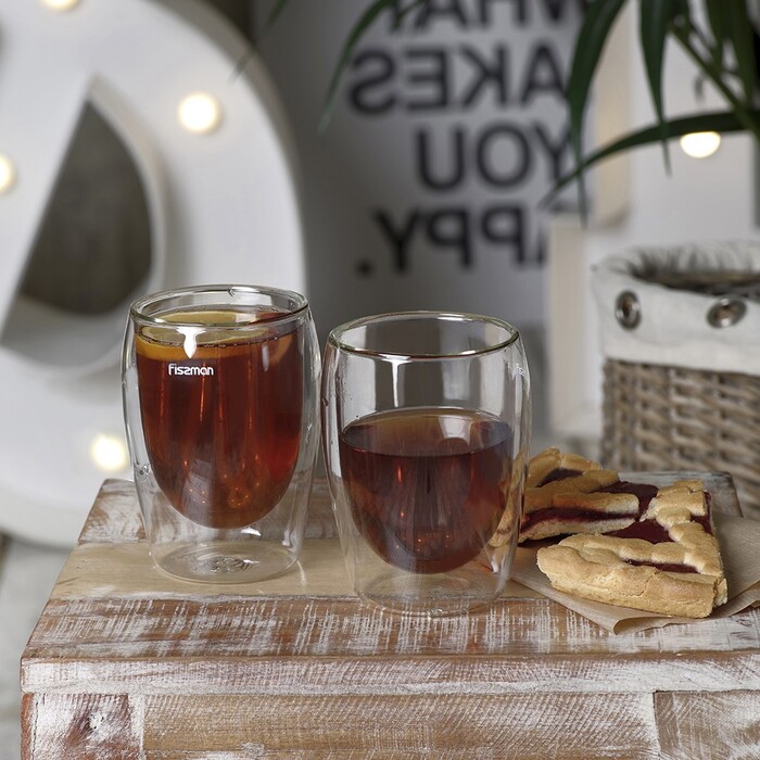 Набір з двух склянок Fissman ROMANO 300 мл з подвійними стінками (6446)