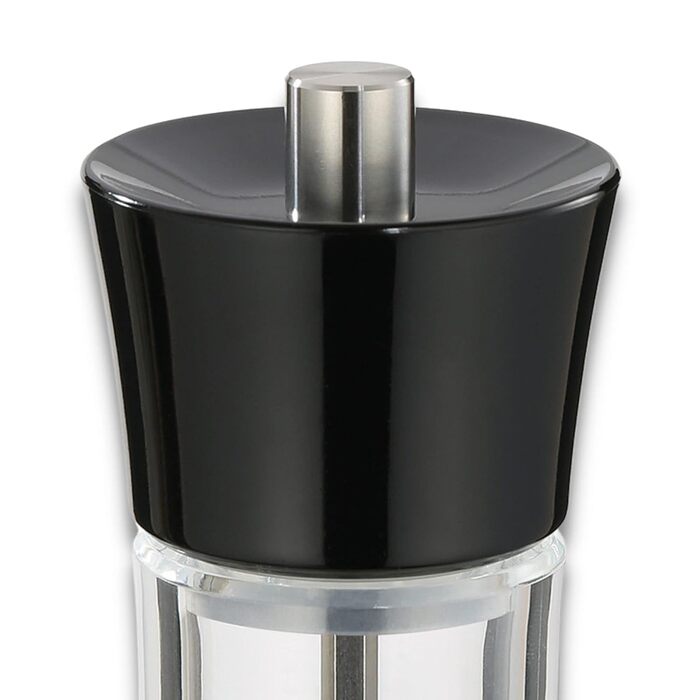 Регульований помел від дрібного до грубого, Керамічна шліфувальна машина Zassenhaus Зроблено в Німеччині , Ручний млин для перцю , Вже наповнений , Акрил чорний