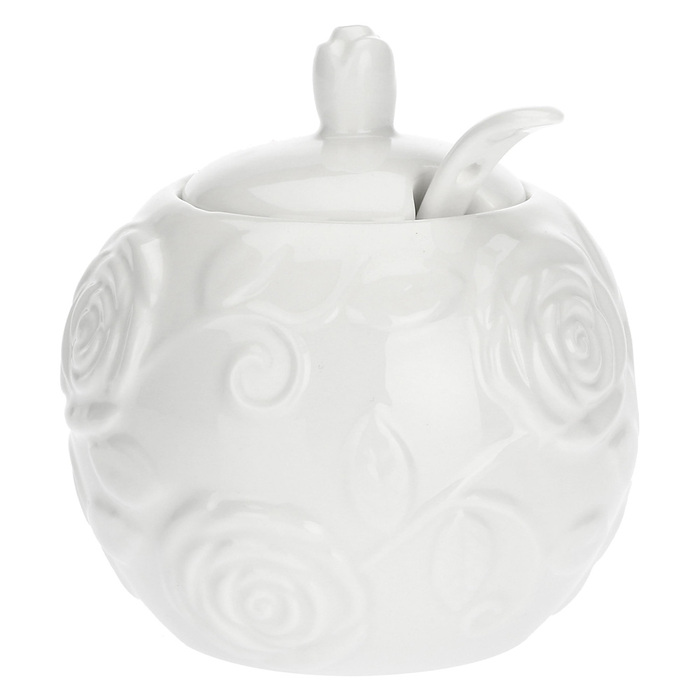 Цукорниця з ложкою La Porcellana Bianca FLORENTINA, порцеляна, 270 мл