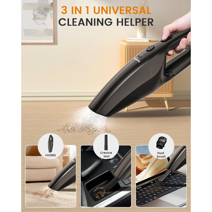 Ручний бездротовий пилосос з акумулятором 80 Вт золотисто-коричневий TANYO