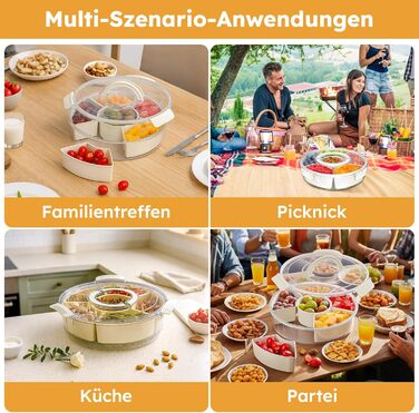 Коробка для снеків з відділеннями, білий Blomise