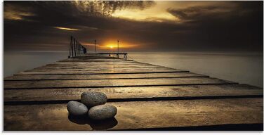 Настінний декор скляні картини настінна картина скляна картина цільна 40x40 см квадрат пляж море сонце карибський басейн природа пейзаж узбережжя схід сонця морський S7LE (Чорне море, 100Д x 50Ш см)