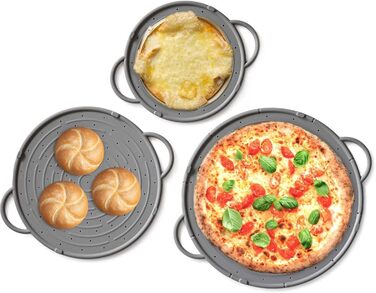 Набір із 3 силіконових підставок для посуду 31 см, 26 см та 21 см, сірий Coolinato